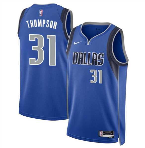 Mens Dallas Mavericks #31 Klay Thompson Blue 2024 Icon Edition Stitched Basketball Jersey Dzhi